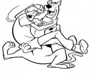 Printable scooby picking up shaggy 0204 coloring pages