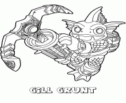 Printable skylanders swap force water series3 gill grunt coloring pages