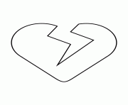 Printable broken heart stencil coloring pages