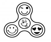 Printable emoji fidget spinner emoticon coloring pages