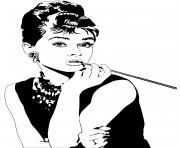 Printable audrey hepburn celebrity coloring pages