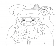 Printable whispering santa christmas coloring pages