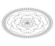 Printable A mandala rose a4 coloring pages