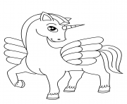 Printable cute winged unicorn coloring pages