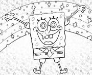 Printable Spongebob Rainbow coloring pages