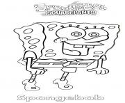 Printable Spongebob is happy coloring pages