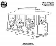 Printable all in the train Daniel Tiger min coloring pages