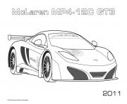 Printable Mclaren Mp4 12c Gt3 2011 coloring pages