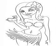 Printable hawaiian girl coloring pages