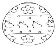 easter egg template rabbit flower