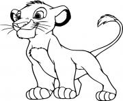 Printable Young Simba Walking coloring pages