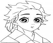 Printable Tanjiro Kamado from the anime Demon Slayer Kimetsu no Yaib coloring pages