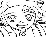 Printable Happy Tanjiro Kamado Kimetsu no Yaib coloring pages