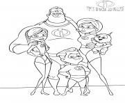 Printable incredibles portrait de famille indestructibles 2 coloring pages