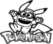 Printable Pokeminion Jumping coloring pages