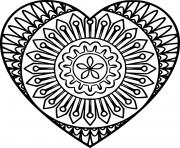 Printable Heart Mandala coloring pages