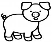 Printable pig easy coloring pages