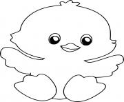 Printable Cute Cartoon Chick coloring pages