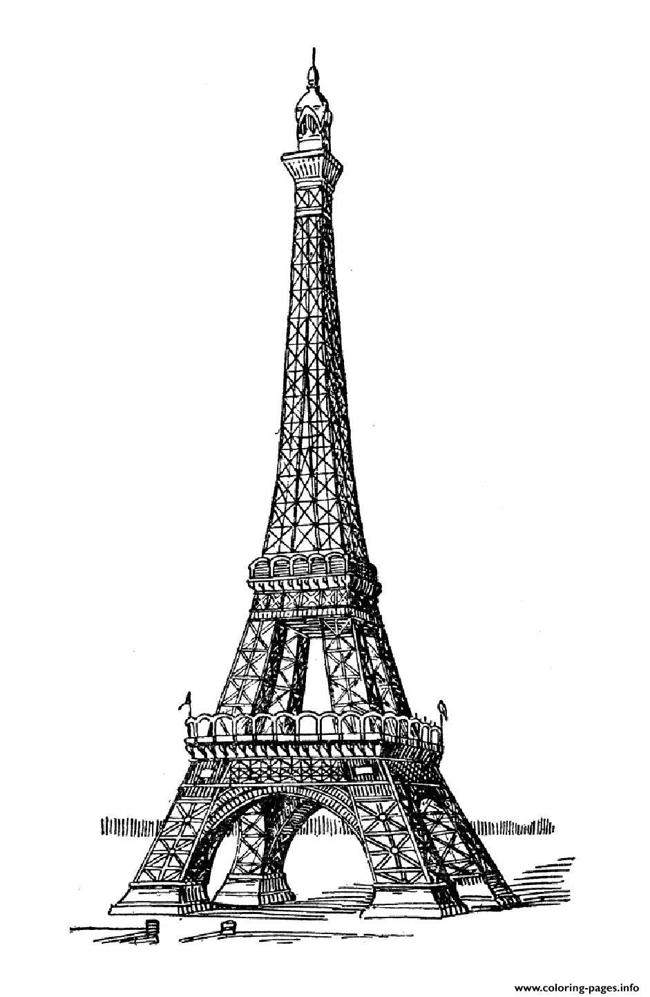 Adult Eiffel Tower Coloring Pages Printable