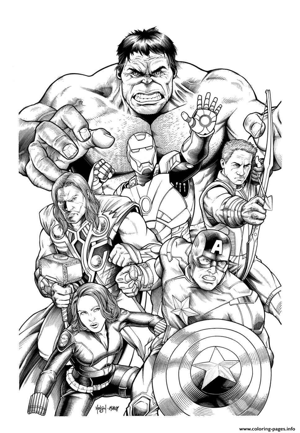 Adult Avengers Hulk Coloring Pages Printable Pdf
