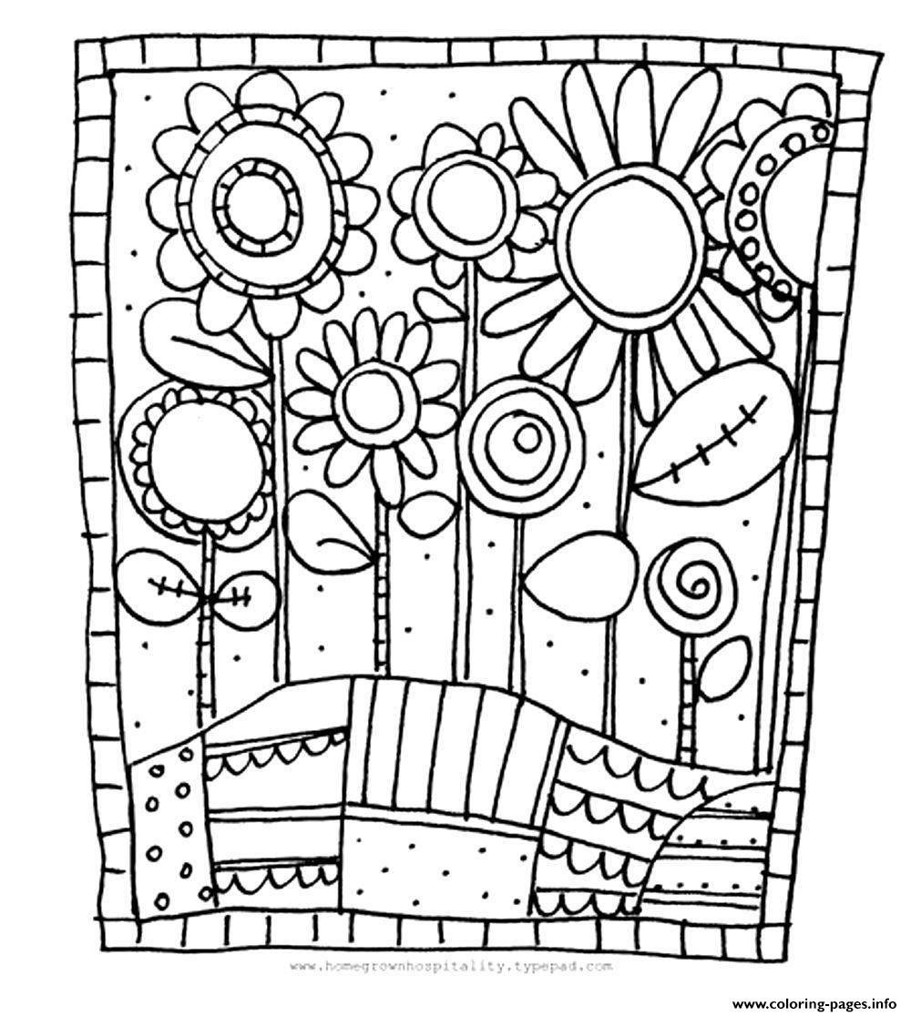 Adult Simple Flowers coloring pages