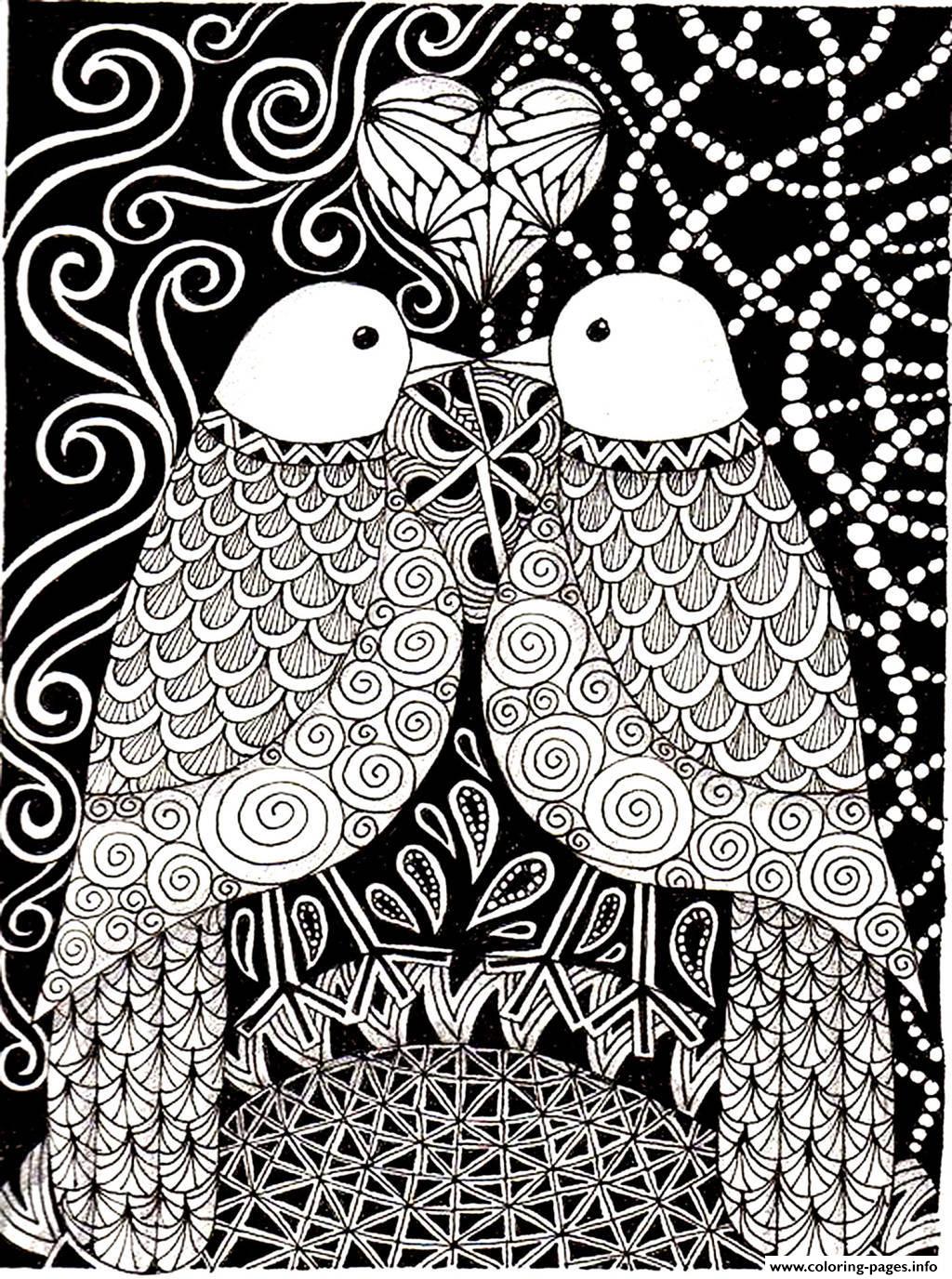 Adult Love Birds Coloring Pages Printable