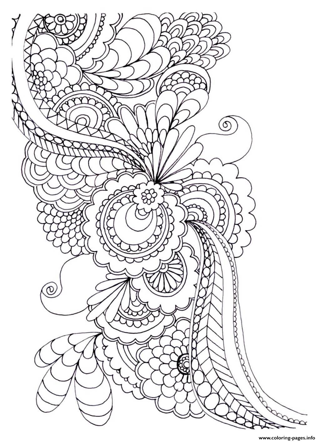 Adult Zen Anti Stress Print Drawing Flowers Coloring Pages Pdf