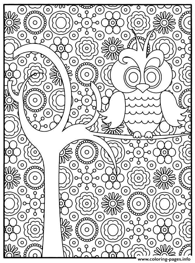 Adult Owl Coloring Pages Printable