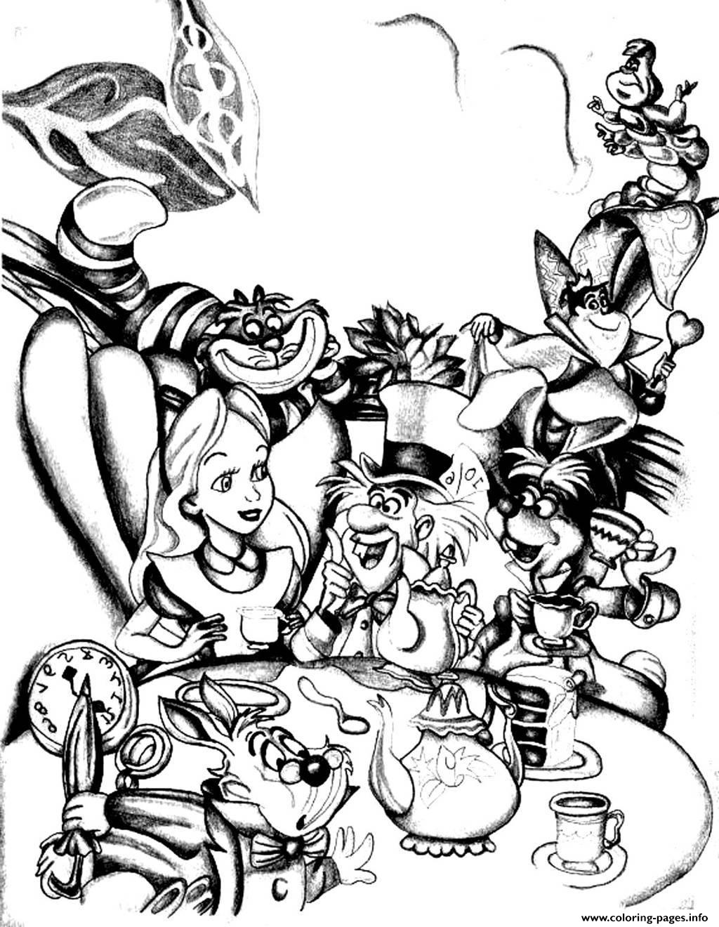 Adult Disney Drawing Alice In Wonderland coloring pages