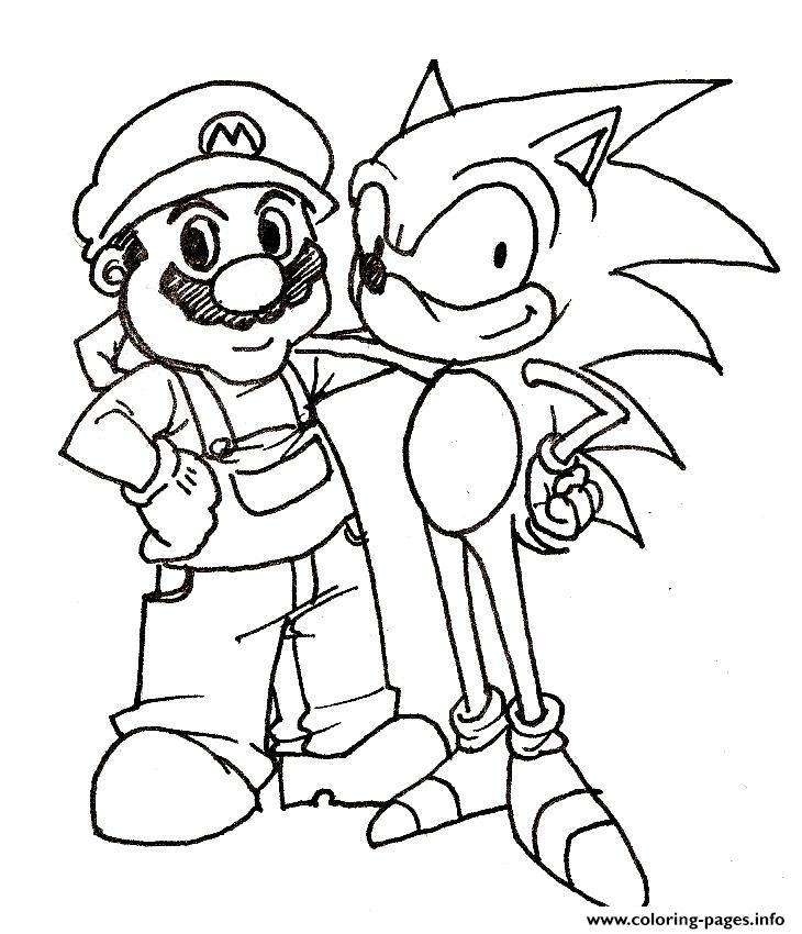 Mario Friend Sonic Coloring Pages Printable Print Download