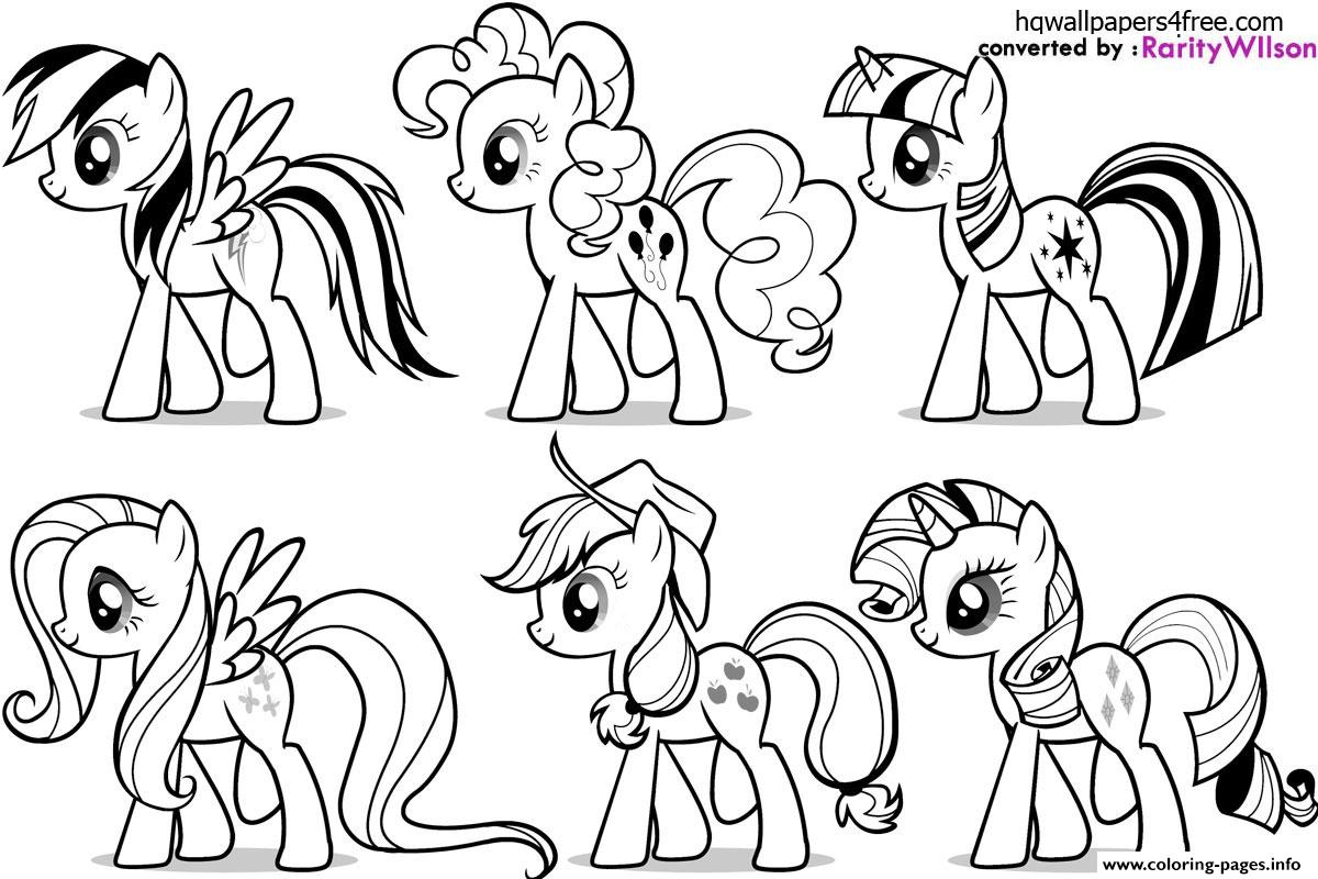 my little pony fluttershy rarity pinkie pie rainbow dash Coloring pages Printable