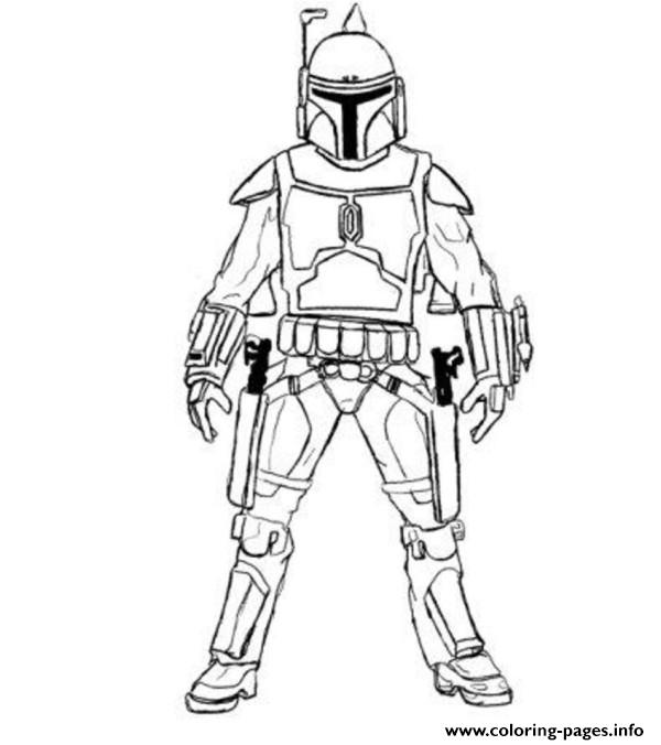 Easy Boba Fett Star Wars Coloring Pages Printable