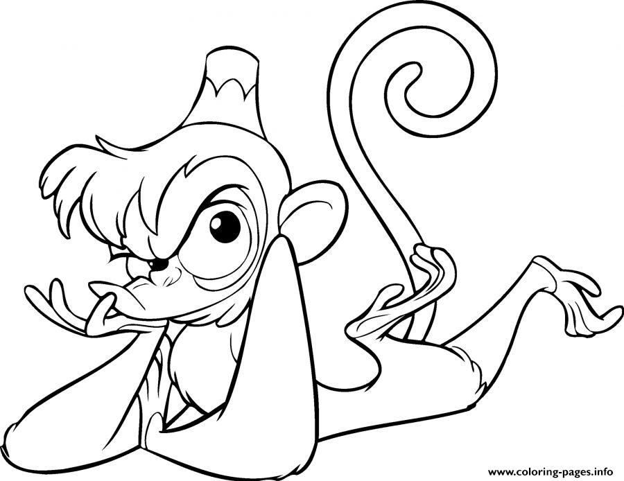 Abu Monkey Aladin Disney Coloring Page3f65 Pages Printable Print Download