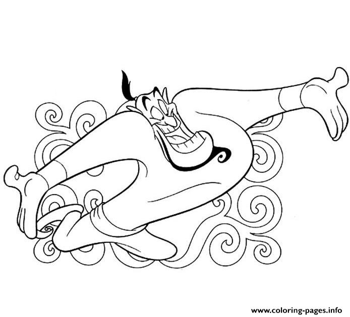 Genie Magic Lamp Disney Coloring Pagese4d4 Pages Print Download Book