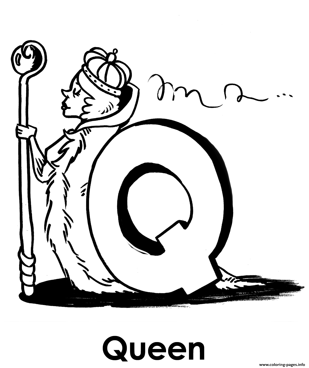Queen Alphabet S72b8 Coloring Pages Printable