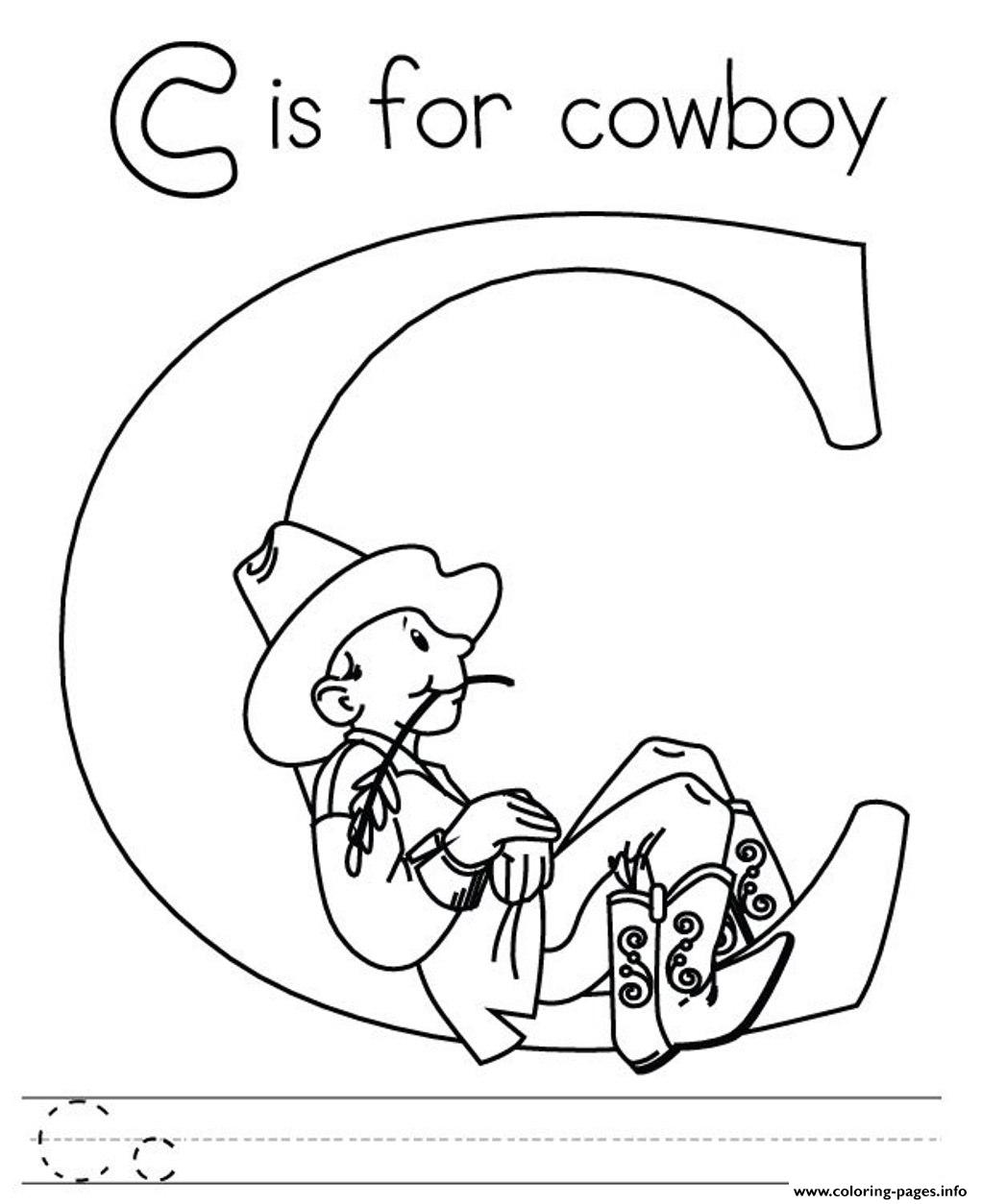 c is for cowboy coloring pages - photo #2