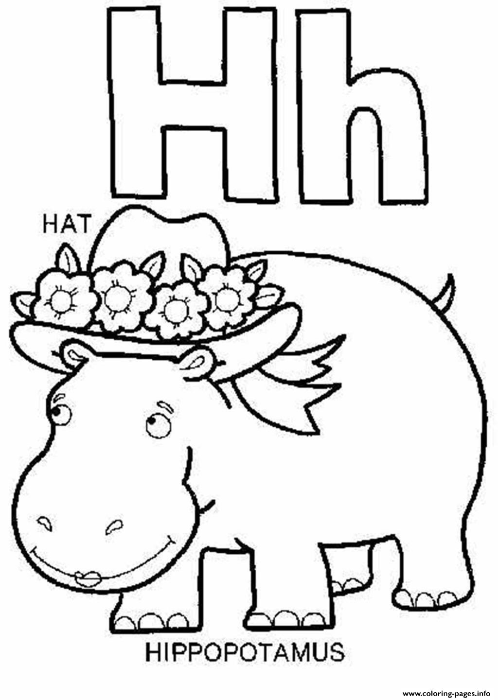 h is for hippo coloring pages - photo #27