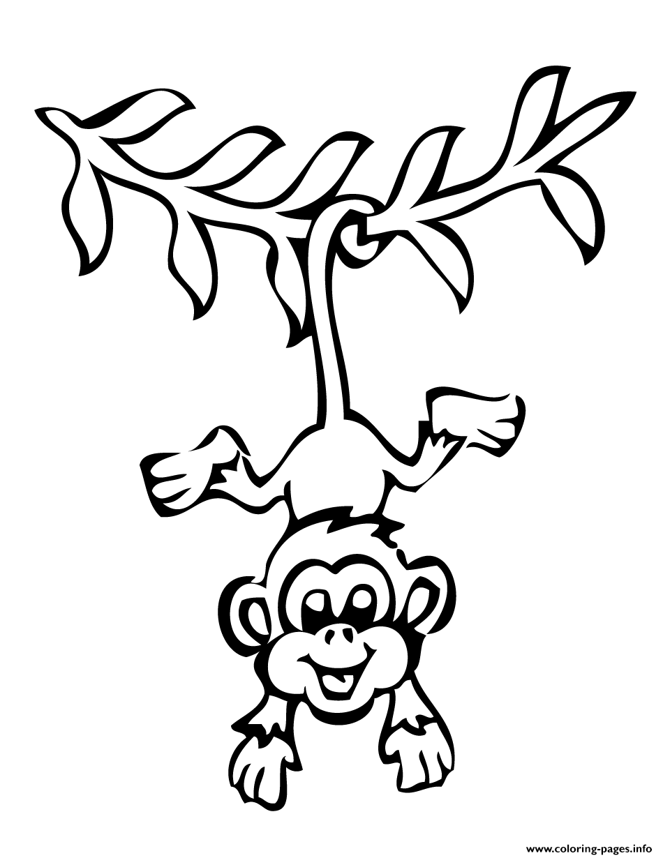 Hanging Monkey Preschool S Zoo Animals5366 coloring pages