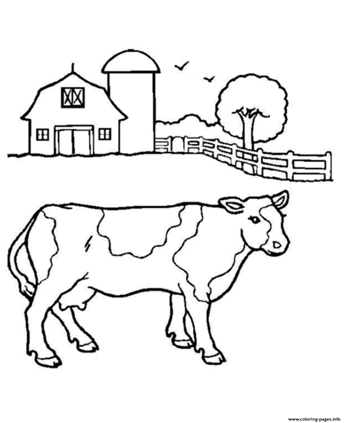 Animal Farm Cow S1363 Coloring Pages Printable