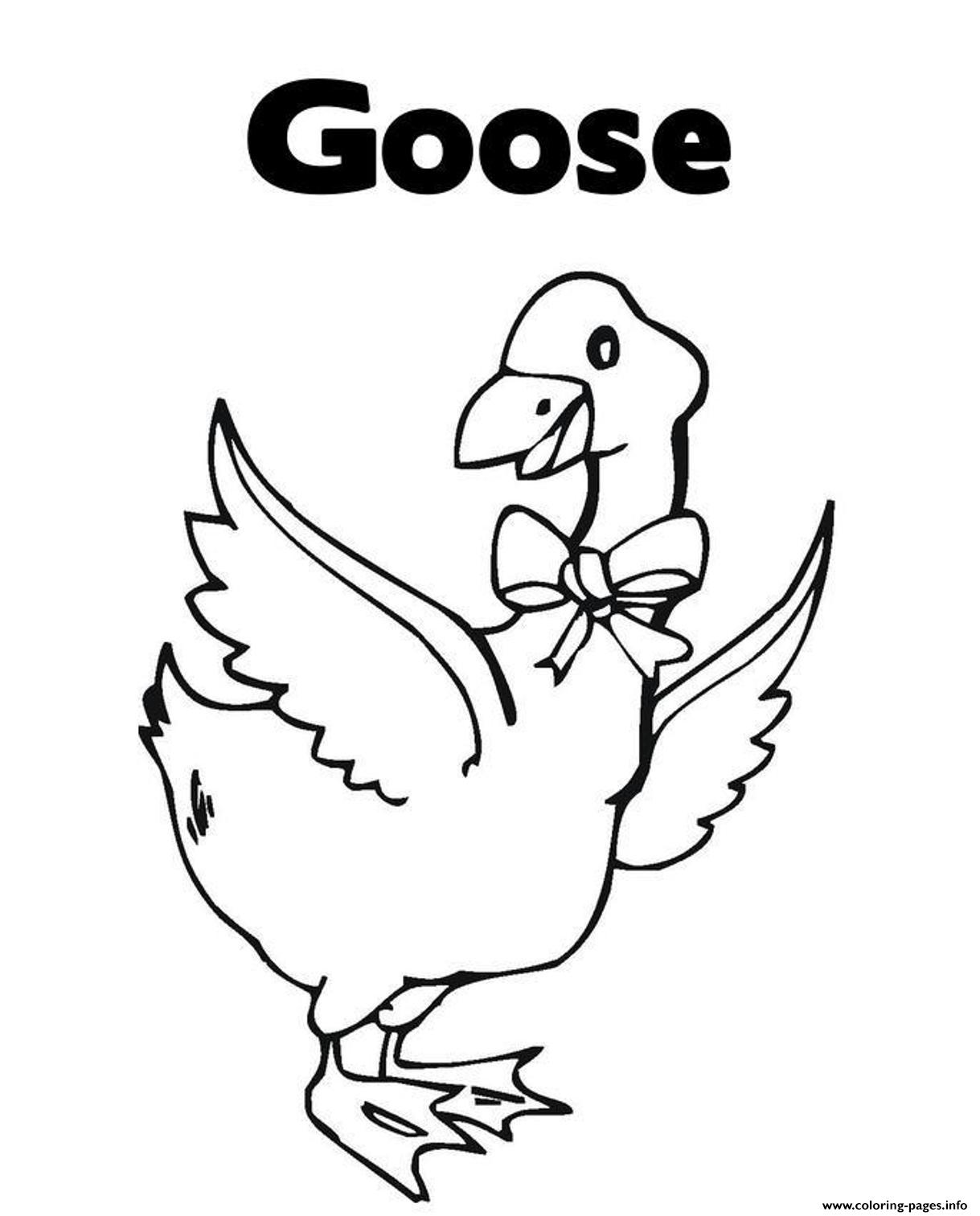 Free Printable Goose Coloring Pages