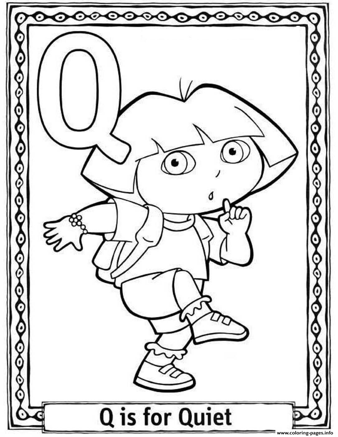 Dora Quiet Alphabet S0227 Coloring Pages Printable
