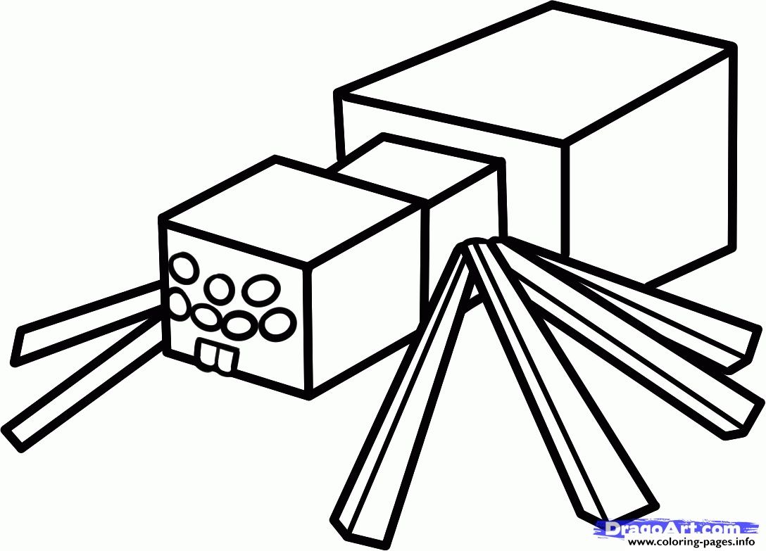 Minecraft Coloring Kids Spider coloring pages Print Download 713 prints