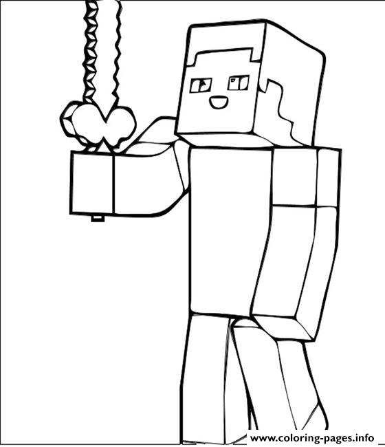 Minecraft Guy Coloring Pages Printable Easy