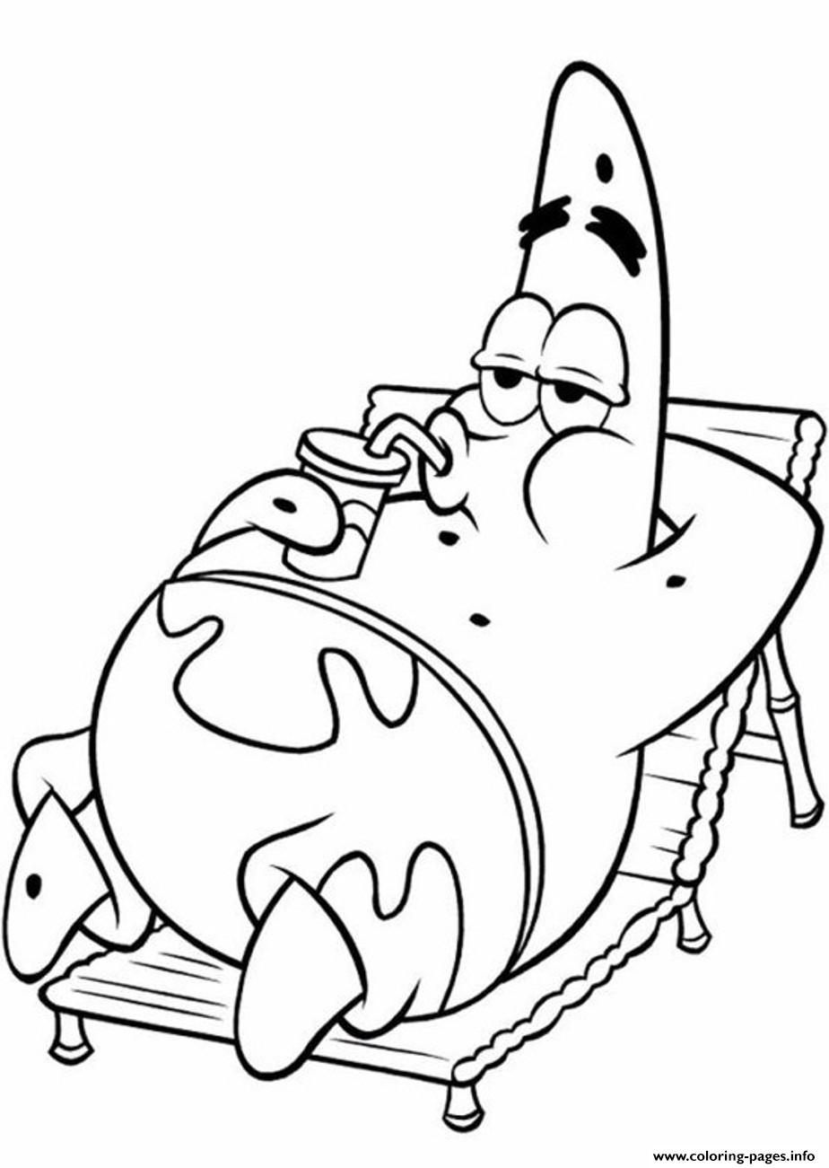 Lazy Patrick Spongebob Printable S1bf8e Coloring Pages Characters