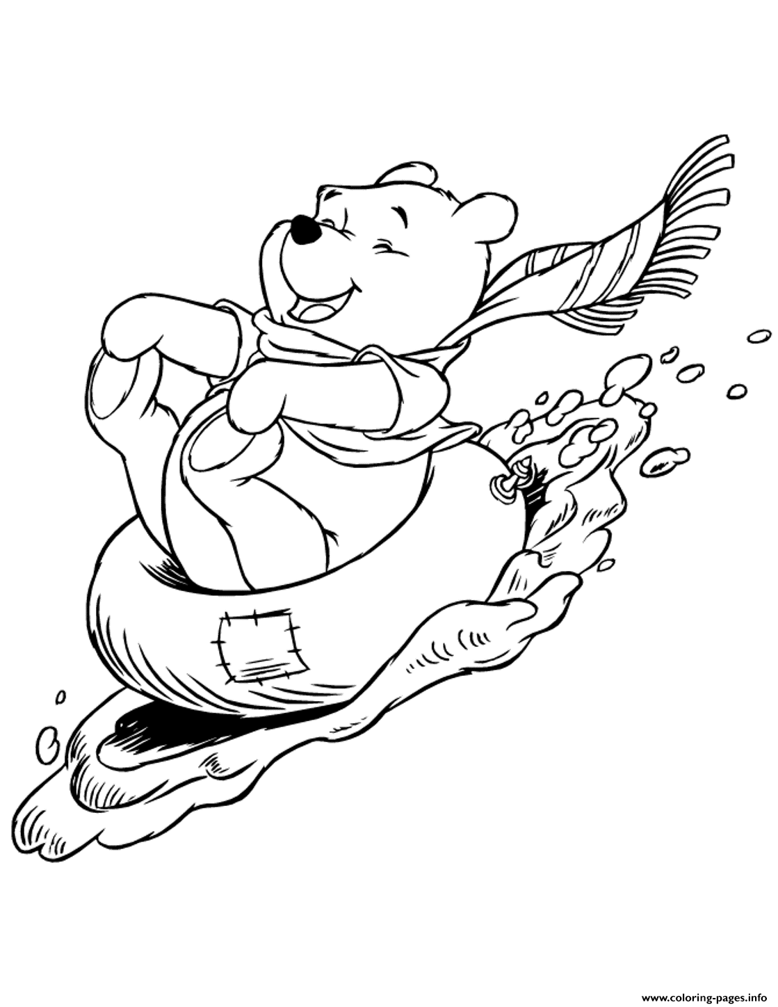 Winnie The Pooh S Sledding In Winterde83 Coloring Pages ...