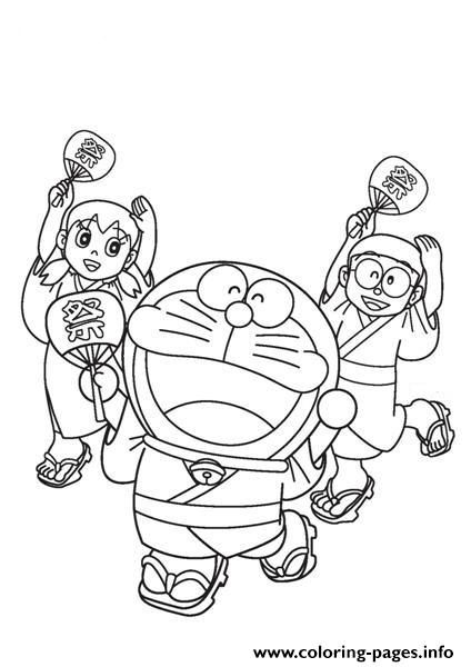 Doraemon And Friends In Summer Festival5e88 Coloring Pages ...