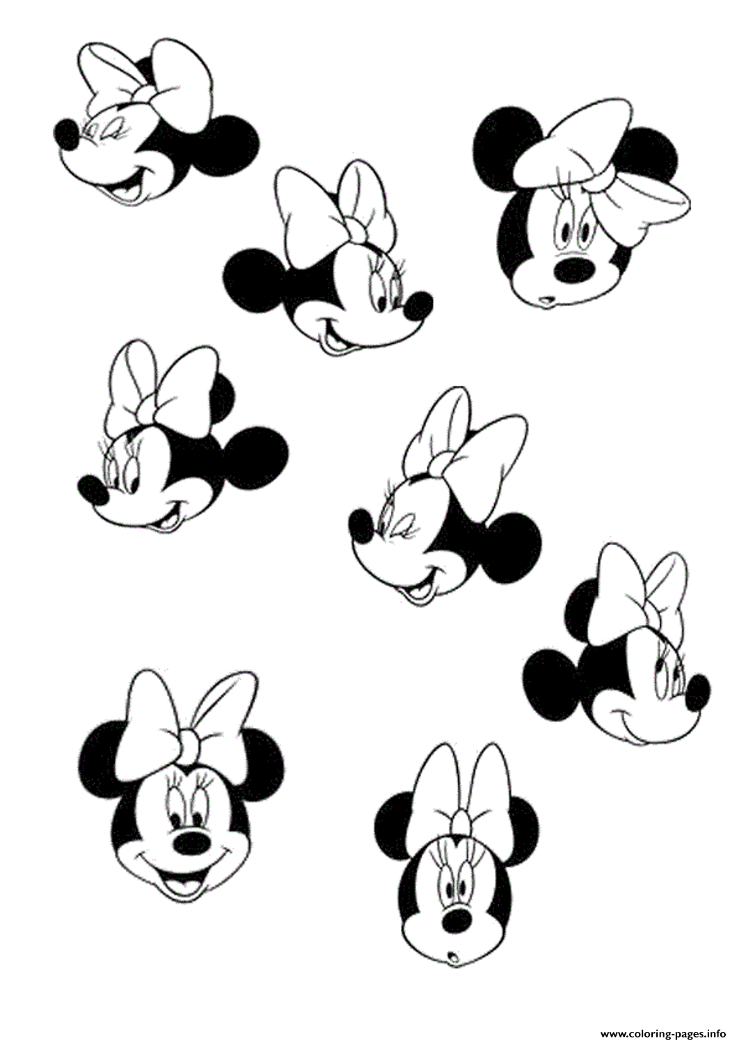 Faces Minnie Mouse Sb1db coloring pages