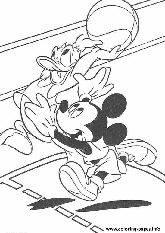 Mickey Mouse Friends Basketball S5682 Coloring Pages Printable Cartoon