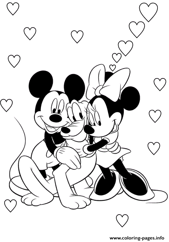 gardening mickey and minnie coloring pages - photo #28