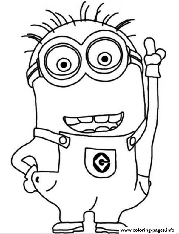 Crazy Dave The Minion Coloring Page Coloring pages Printable